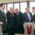 Перед начало торжественной части. Справа налево: заместитель председателя Совета директоров ЗАО «Фирн М» Марков И.А., Президент МОО «Марс-Меркурий» Бондаренко Л.А., представитель Совета Федерации, Глава Управы Войковского района Сидоров С.С., автор-составитель фотокниг Леонид Рафаилович Диамент