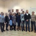 Андрей Диамент (крайний справа) со своими коллегами на выставке Роберта Диамента в РИКЦ г. Видного